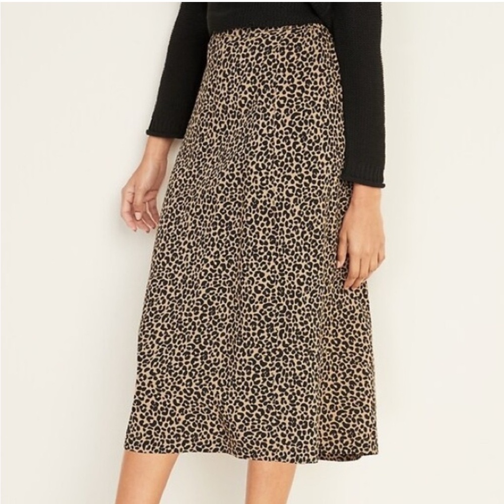 Leopard Print A-Line Skirt
